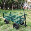 Solid Wheel Garden Cart Heavy Duty Utility Wagon for Firewood Tools Transport