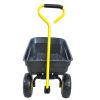Folding Poly Garden Dump Cart with Steel Frame and Pneumatic Tires