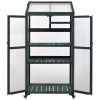 62 Inch Wooden Portable Greenhouse with Wheels and Shelves