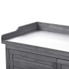 39 Inch Rustic Wooden Potting Bench with Storage Cabinet Shelves and Hooks