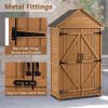Outdoor Wooden Storage Cabinet with Shelves and Latch Garden Tool Shed