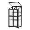 62 Inch Wooden Portable Greenhouse with Wheels and Shelves