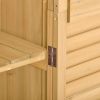 Wooden Garden Storage Shed 3 Tier Outdoor Cabinet Lockable Organizer