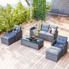 6 Piece PE Rattan Wicker Outdoor Patio Dining Conversation Set
