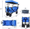Heavy Duty Collapsible Wagon Cart with Removable Canopy