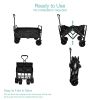 Heavy Duty Folding Portable Cart Wagon with 7'' Widened All-Terrain Wheels Prevent to Sinking in The Sand
