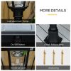 Outsunny 77" solar lamp post light with motion sensor, adjustable brightness, and waterproof vintage design for garden and outdoor lighting.