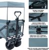 Heavy Duty Collapsible Wagon Cart with Removable Canopy
