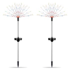 2Pcs Solar Powered Starburst Lights 240 LEDs Firework Lamp Garden Path Decor Lights (Option: 2PcsFireworkLightColor)