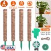 4 Pack Coco Coir Moss Pole Plant Support Kit for Climbing Indoor Plants