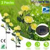 2 Pack Solar Rose Flower LED Garden Lights Waterproof Decorative Pathway Stake Lamps